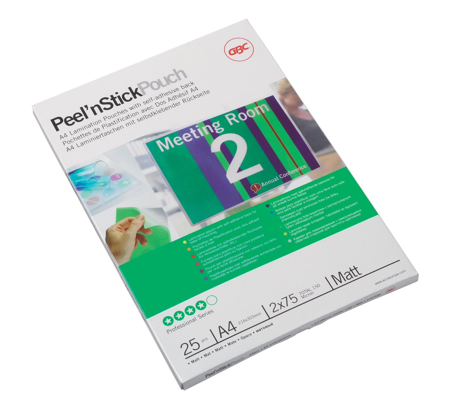 FOLIE A4 75 MICRONI 25/TOP MATA AUTOADEZIVA GBC