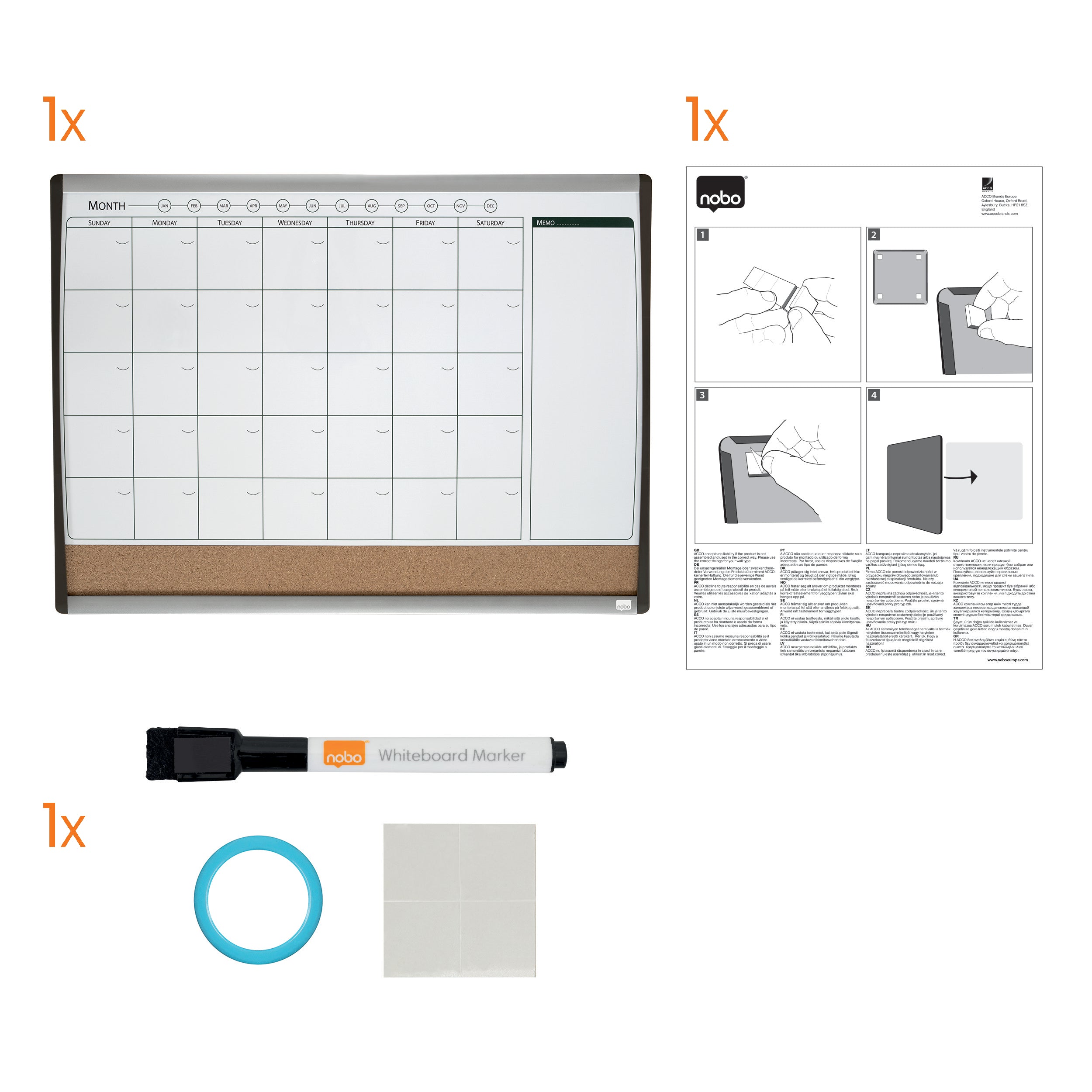 PLANNER LUNAR MAGNETIC+PANOU PLUTA 58.5*43 CM NOBO
