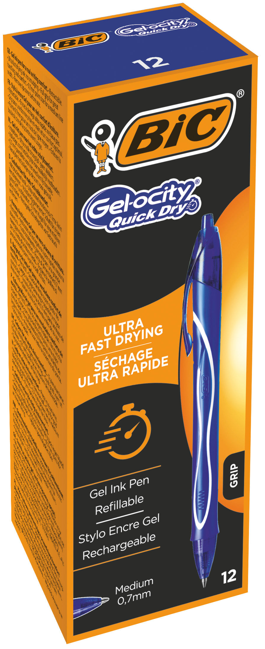 ROLLER 0.7MM SEMI-GEL CU MECANISM ALBASTRU QUICK-DRY BIC