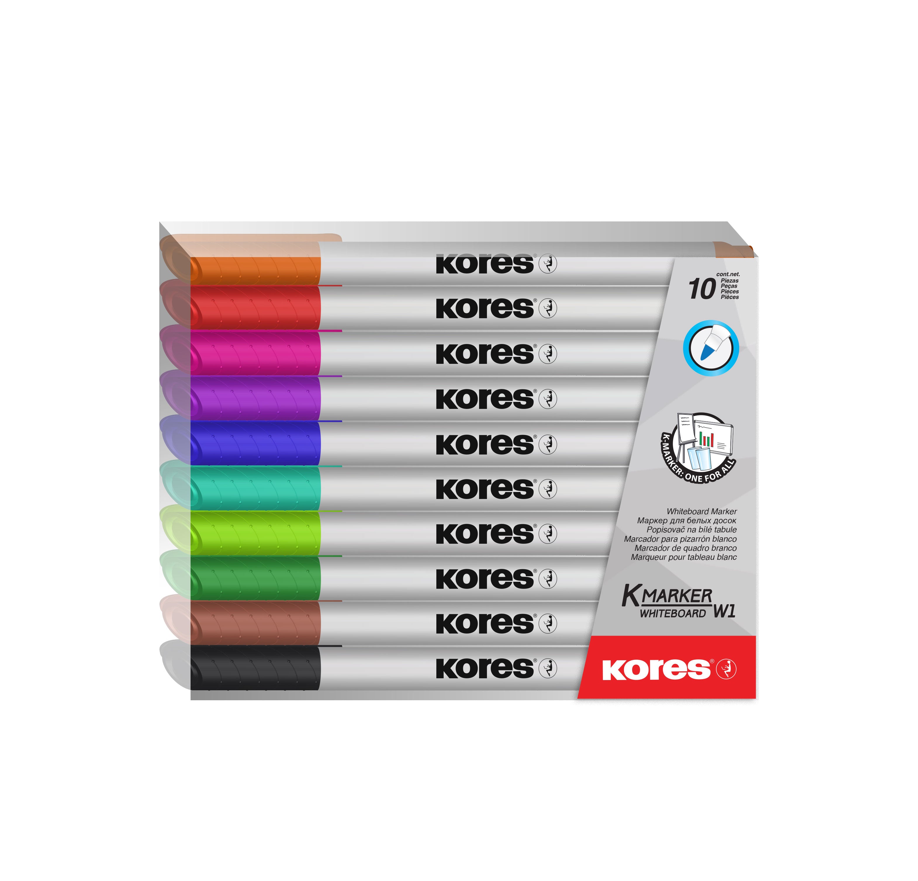 MARKER WHITEBOARD SET 10 SLIM KORES