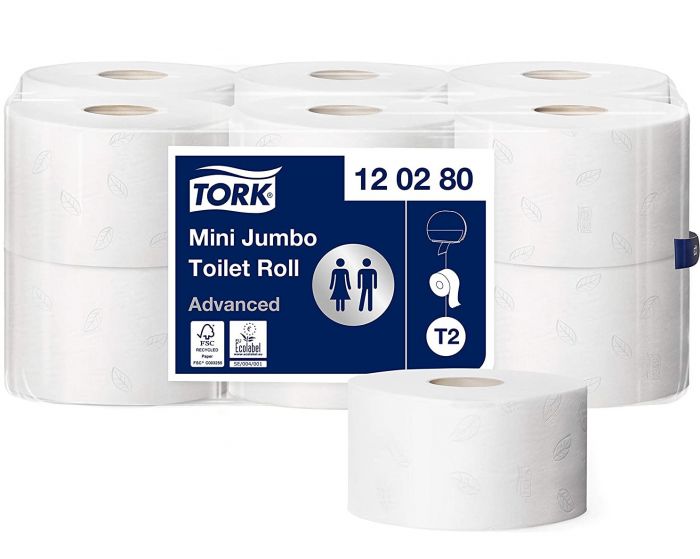 HARTIE IGIENICA MINI JUMBO ALBA 2STR 170M 12/SET TORK