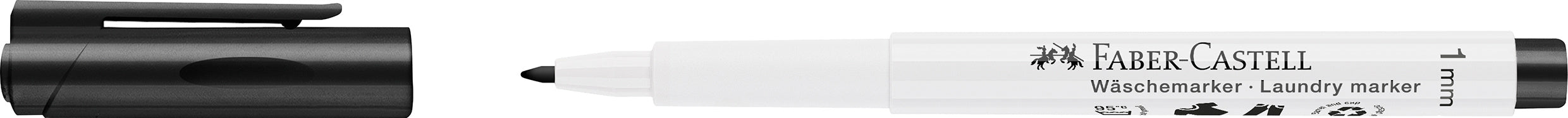 MARKER TEXTIL SLIM VARF ROTUND NEGRU FABER-CASTELL