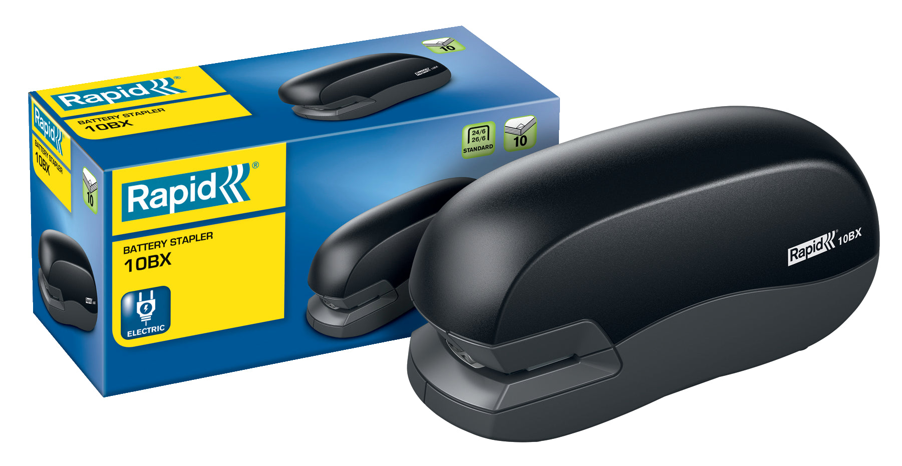 CAPSATOR ELECTRIC 10 COLI 24/6 26/6 FIXATIV 10BX NEGRU RAPID