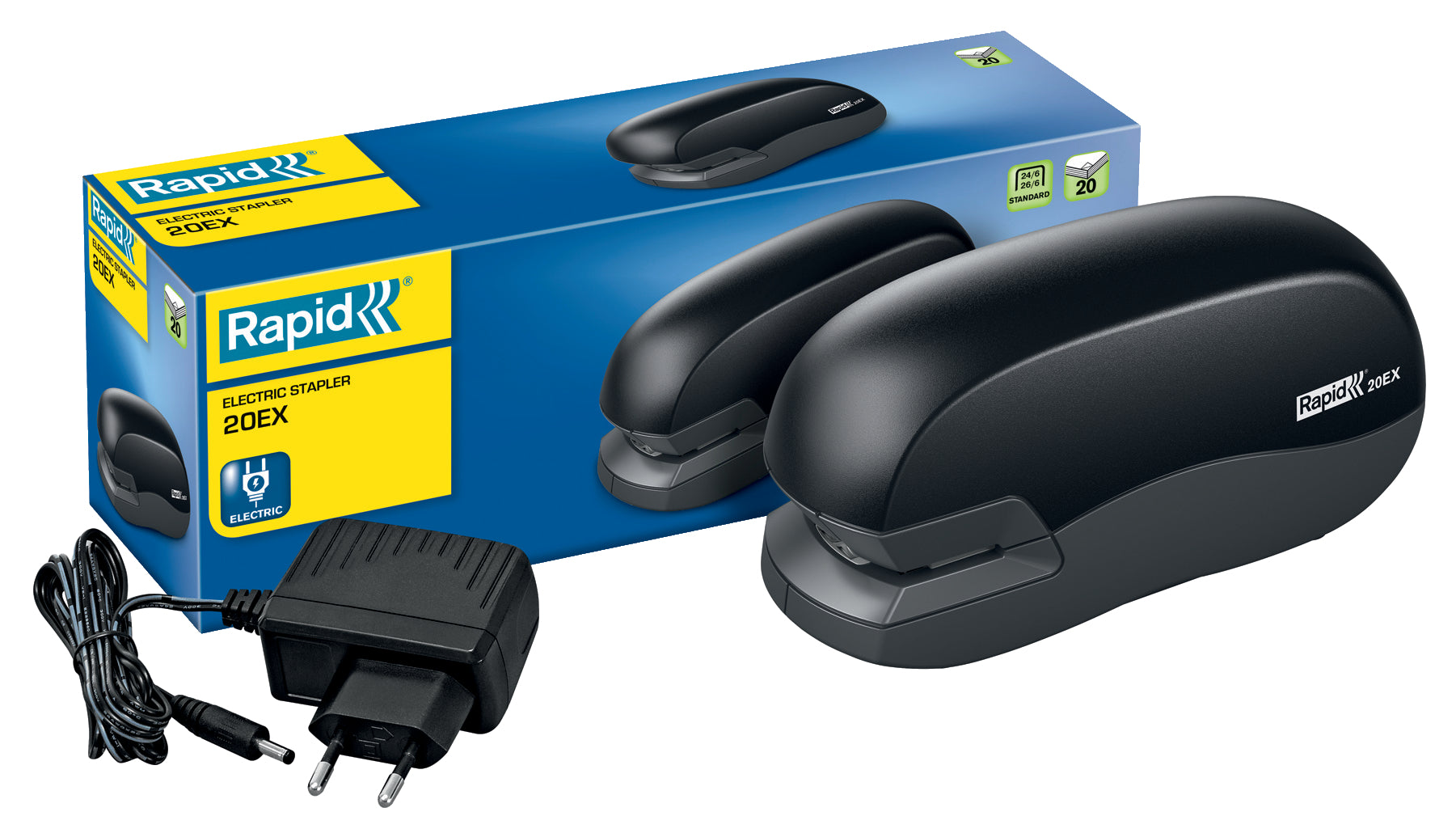 CAPSATOR ELECTRIC 20 COLI 24/6 26/6 FIXATIV 20EX NEGRU RAPID