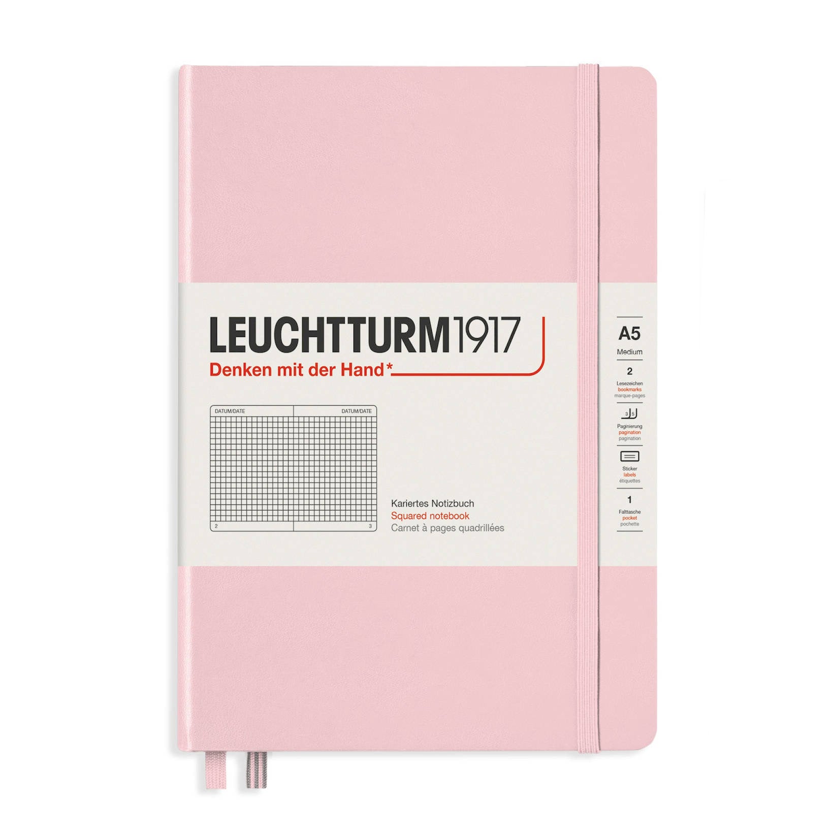 CAIET A5 ARITMETICA COPERTA RIGIDA ROZ PASTEL LEUCHTTURM