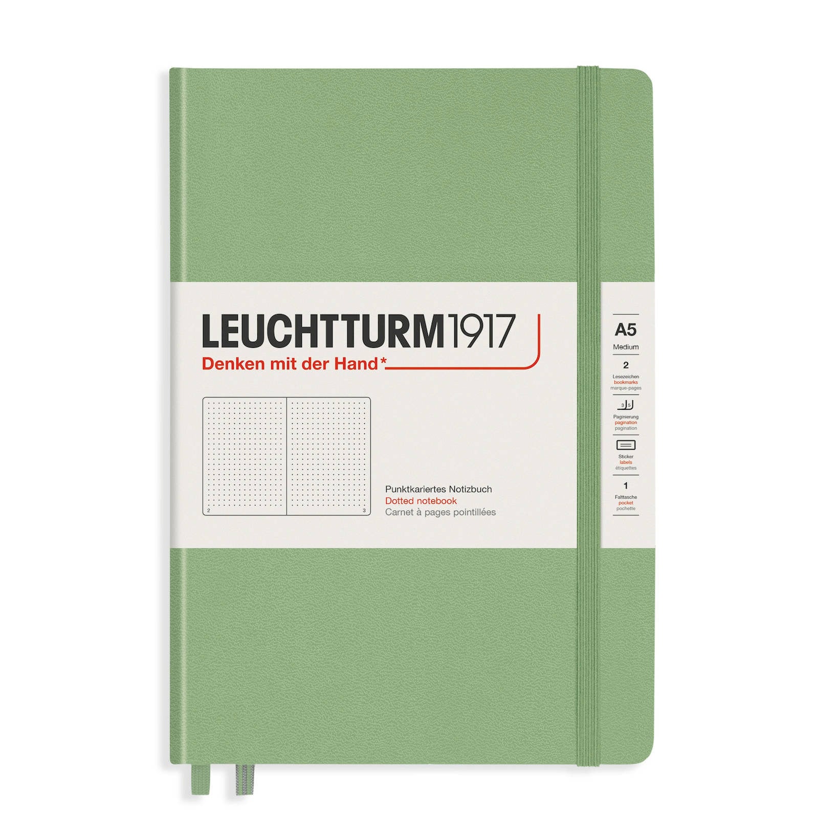 CAIET A5 PUNCTAT COPERTA RIGIDA VERNIL PASTEL LEUCHTTURM