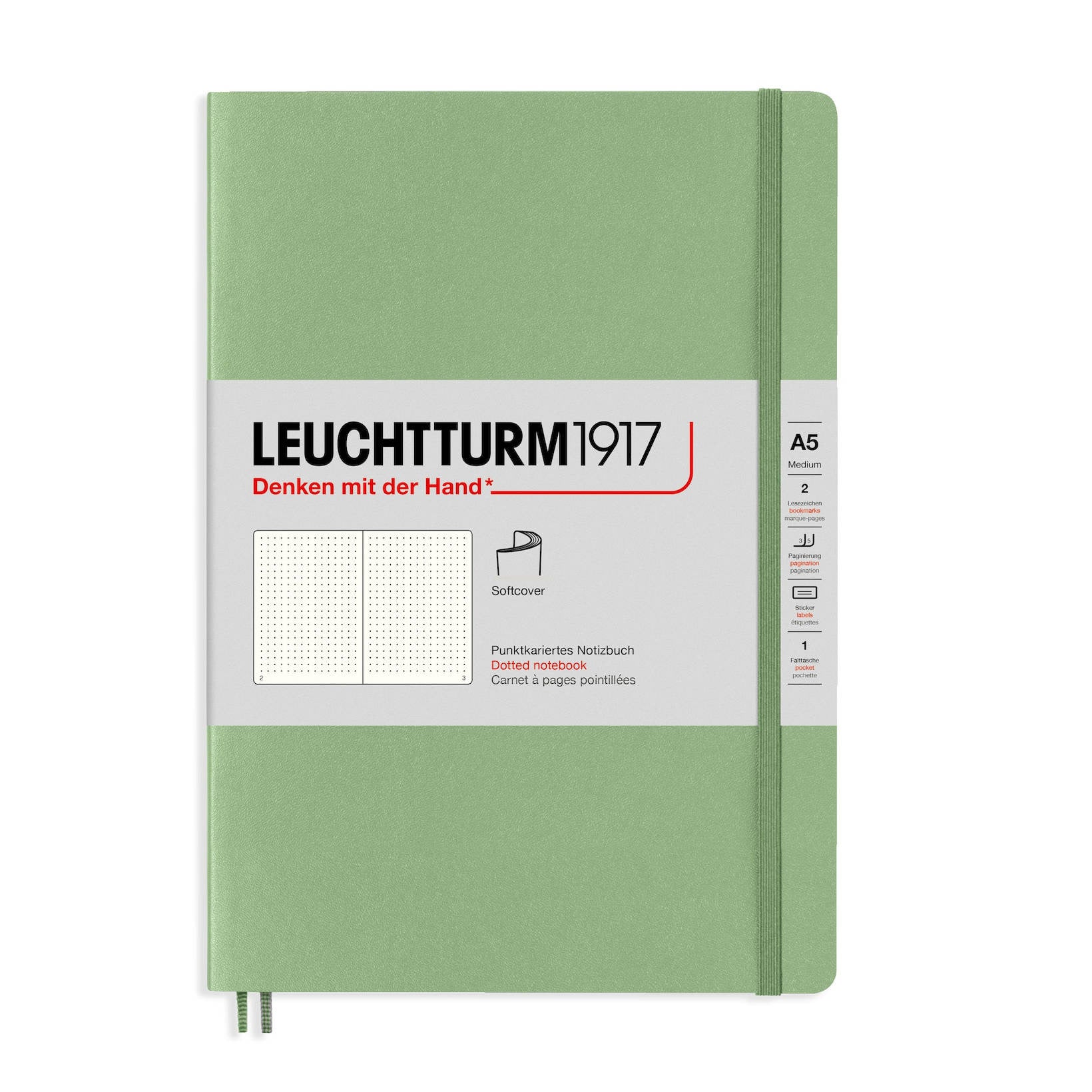 CAIET A5 PUNCTAT COPERTA FLEXIBILA VERNIL PASTEL LEUCHTTURM