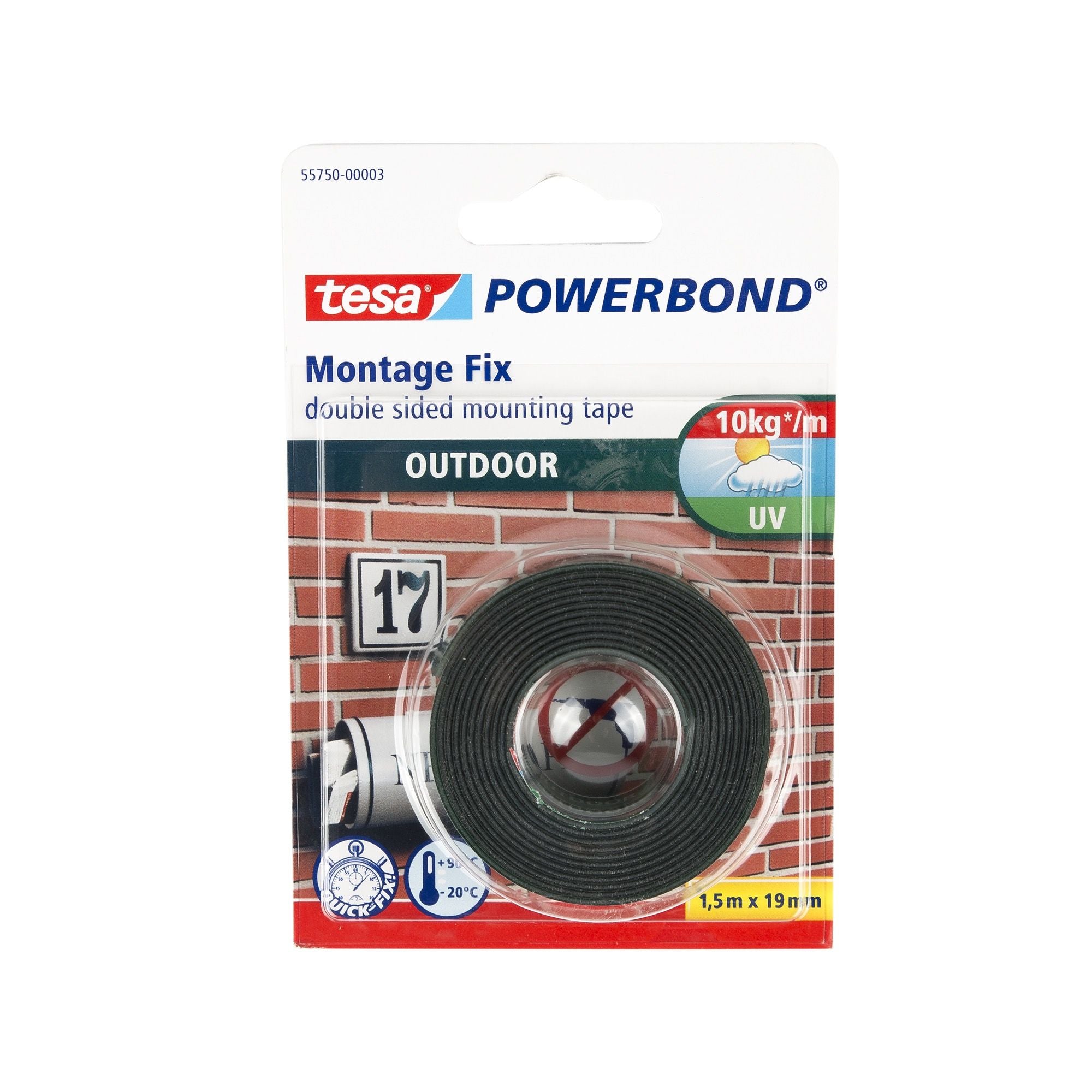 BANDA DUBLU ADEZIVA EXTERIOR TRANSPARENTA 1.5M 19MM TESA