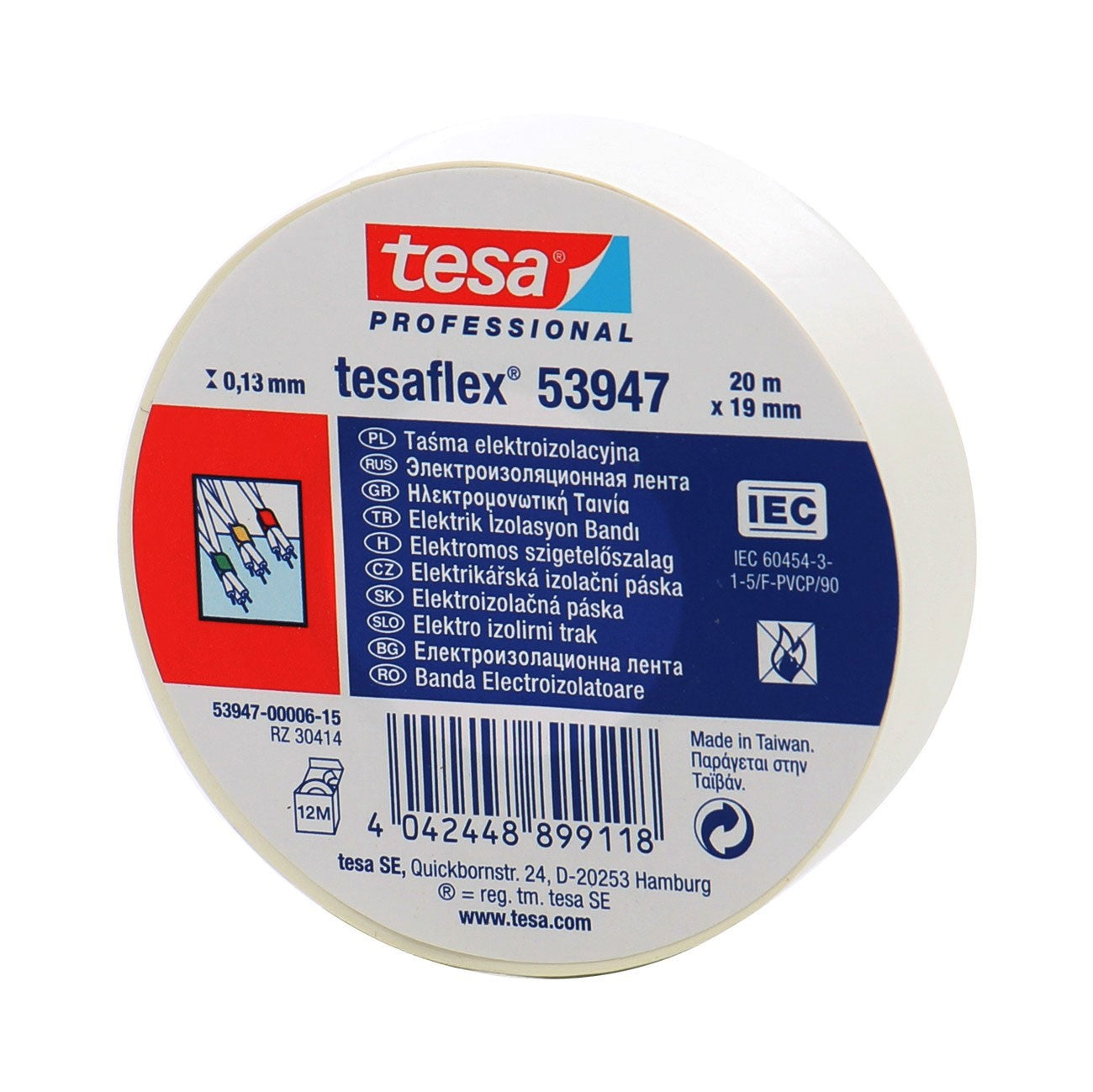 BANDA ADEZIVA ELECTROIZOLATOARE 20M*19MM ALBA TESA