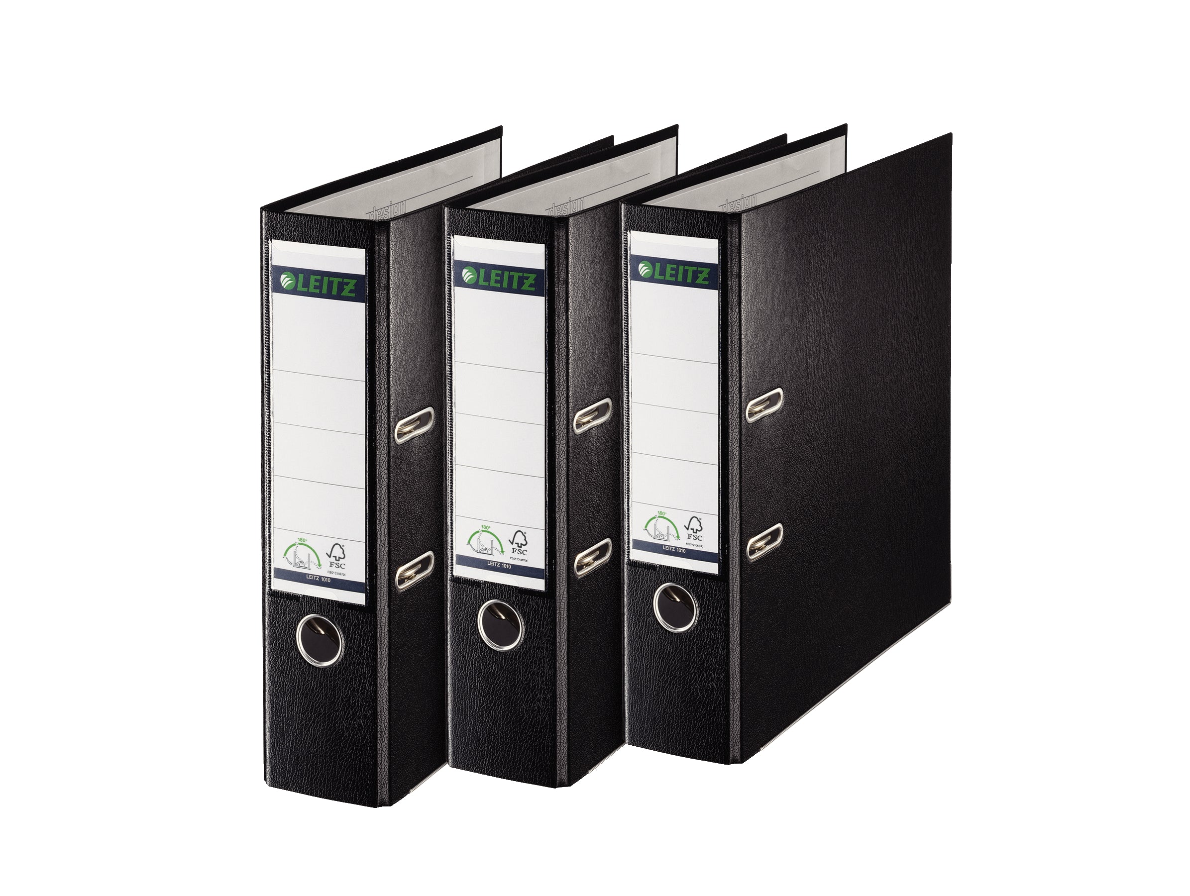 BIBLIORAFT PLASTIFIAT 8CM 180GRADE NEGRU LEITZ