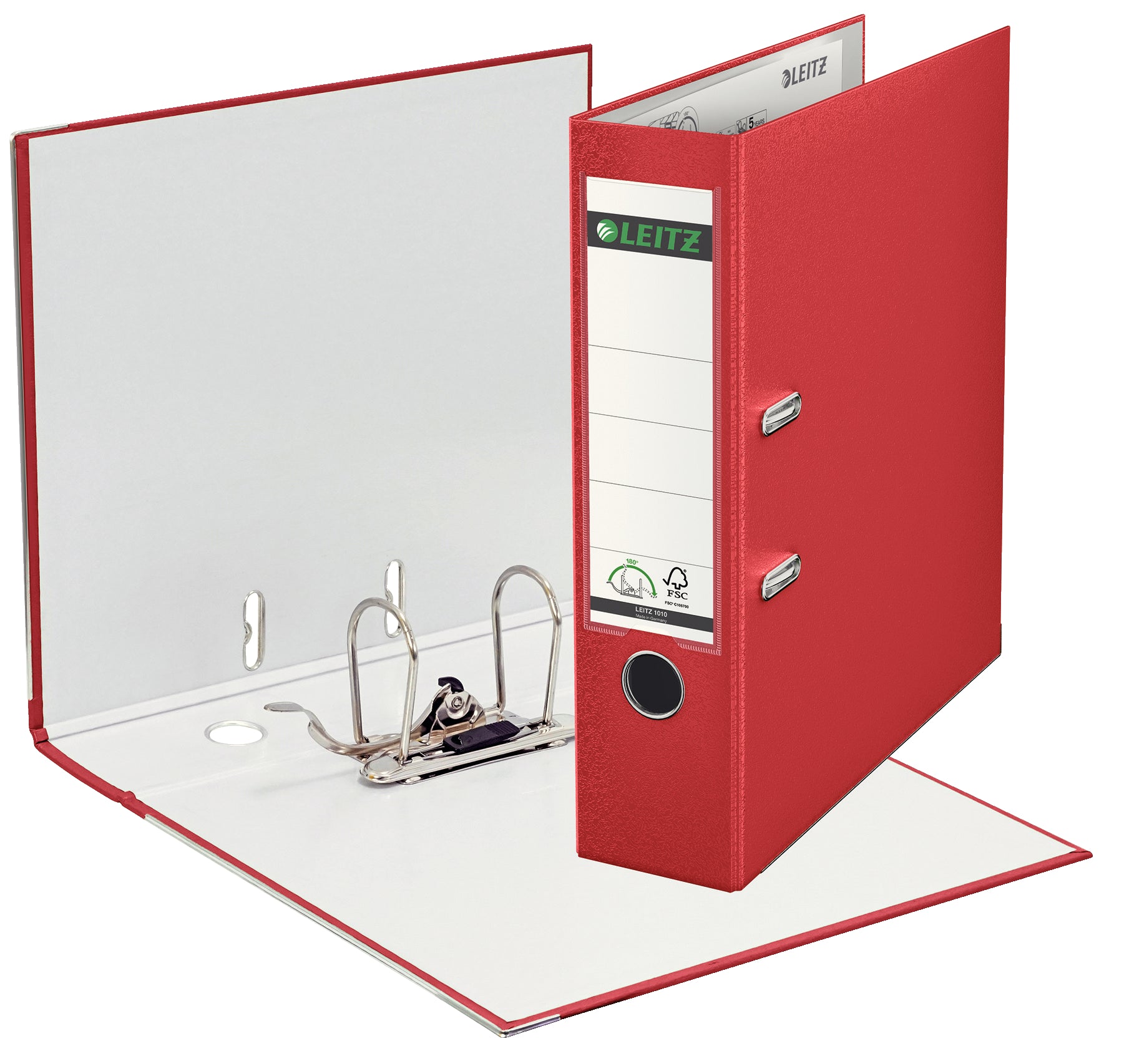 BIBLIORAFT PLASTIFIAT 8CM 180GRADE ROSU LEITZ
