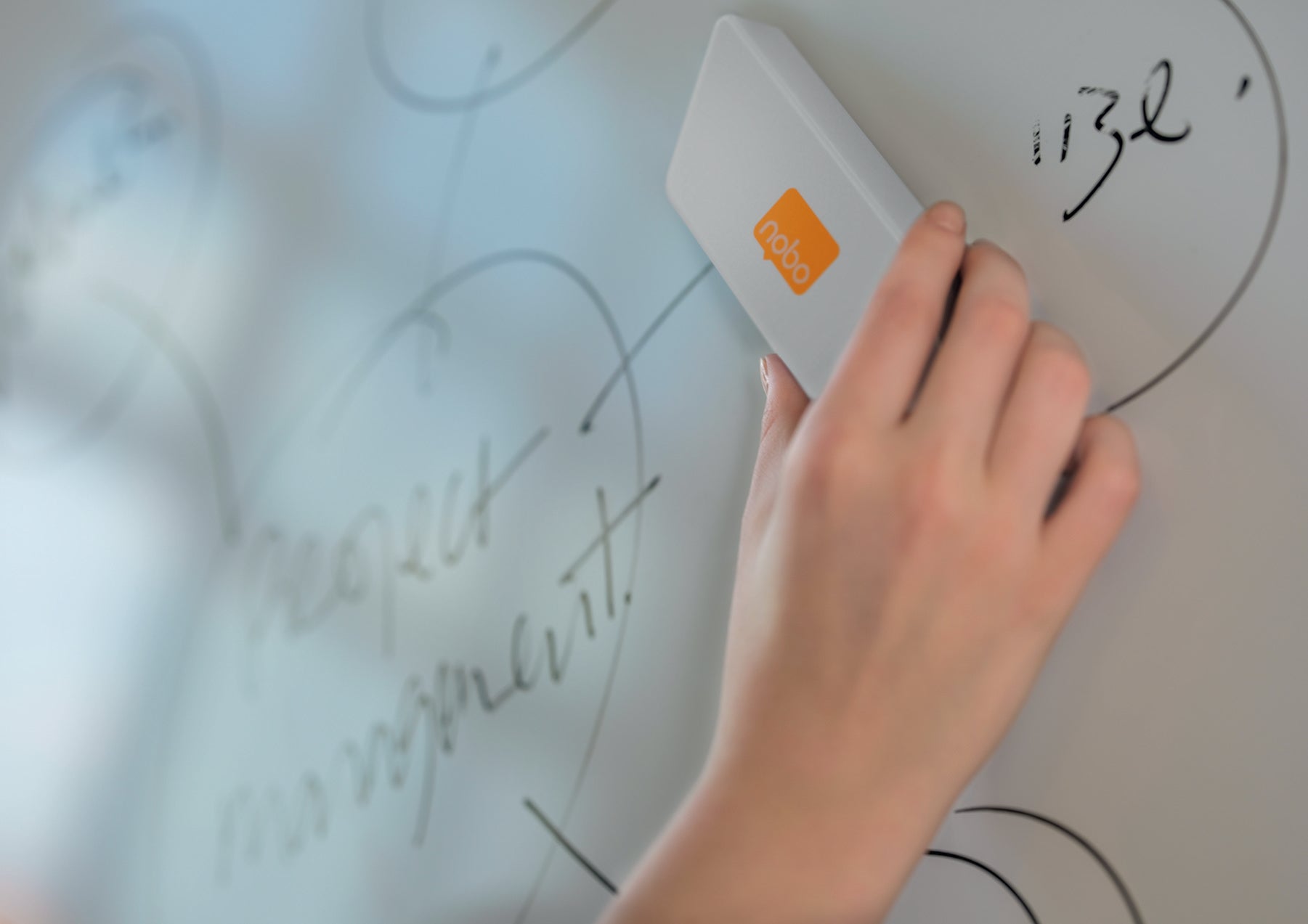 BURETE MAGNETIC PT. WHITEBOARD CU REZERVE DETASABILE ALB NOBO