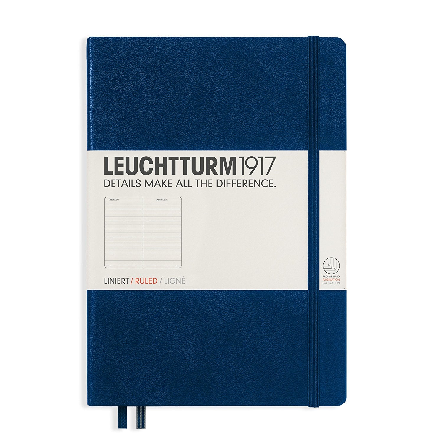 CAIET A5 DICTANDO COPERTA RIGIDA ALBASTRU NAVY LEUCHTTURM