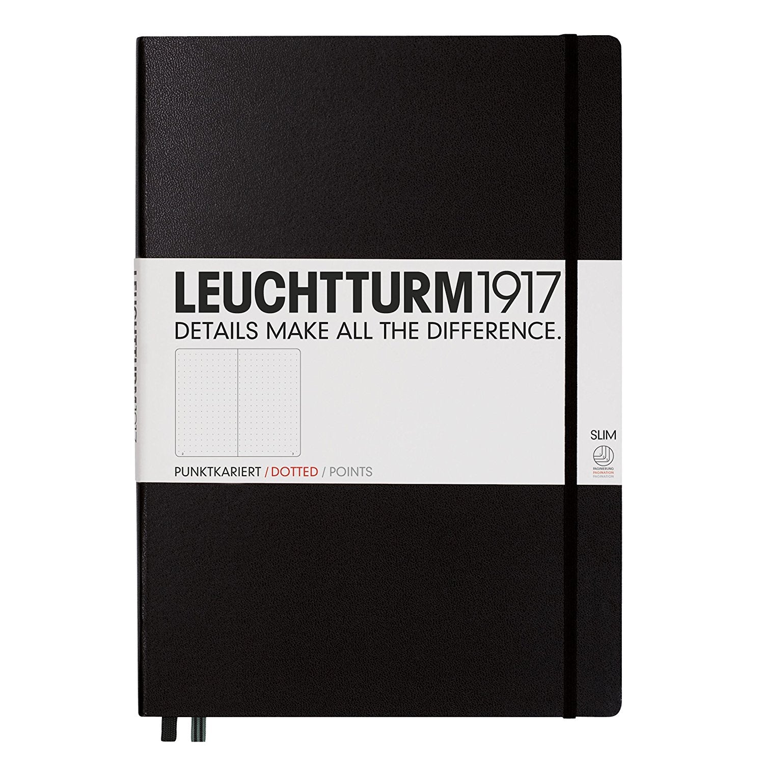 CAIET A5 PUNCTAT COPERTA RIGIDA NEGRU LEUCHTTURM