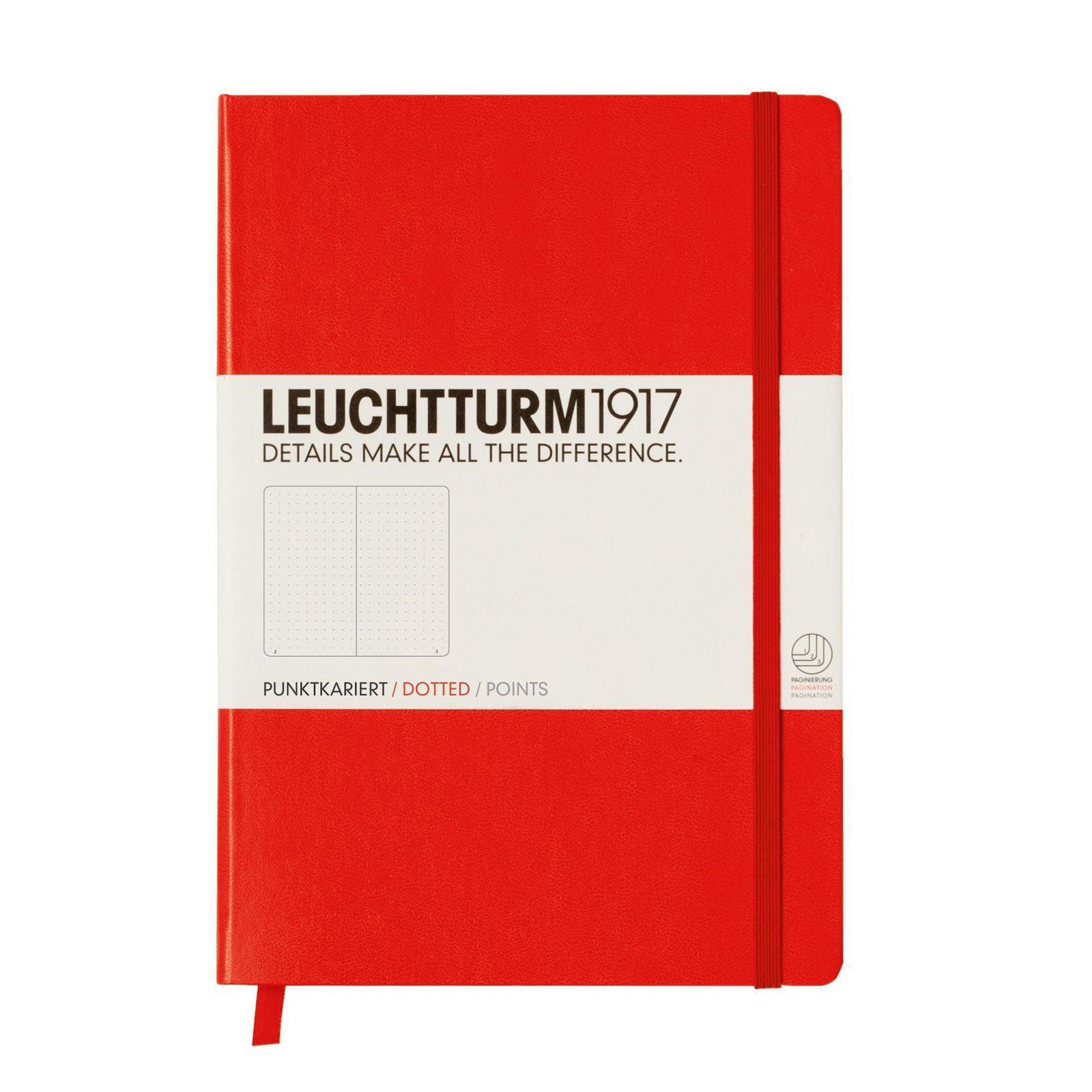 CAIET A5 PUNCTAT COPERTA RIGIDA ROSU LEUCHTTURM