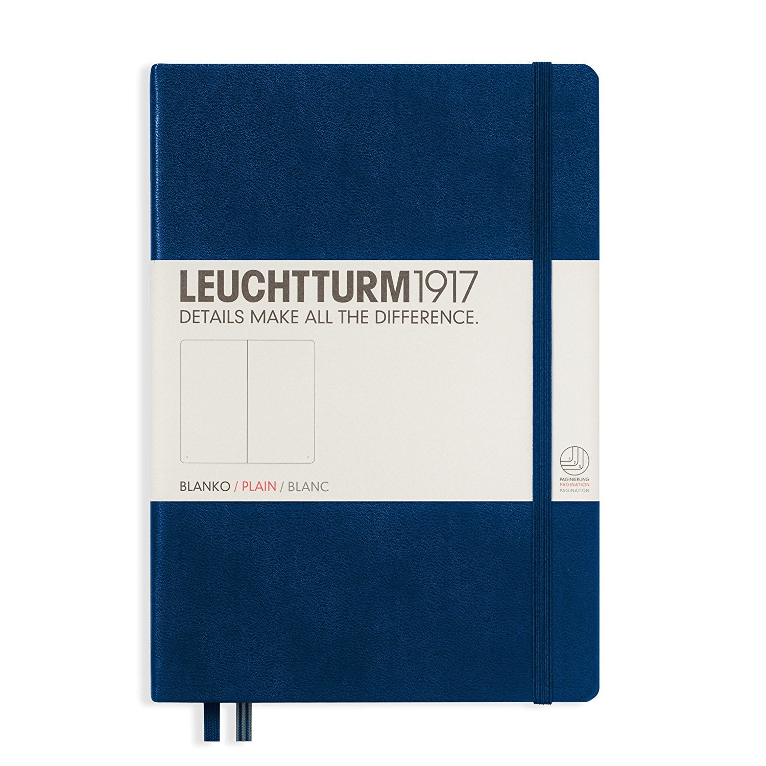 CAIET A5 VELIN COPERTA RIGIDA ALBASTRU NAVY LEUCHTTURM
