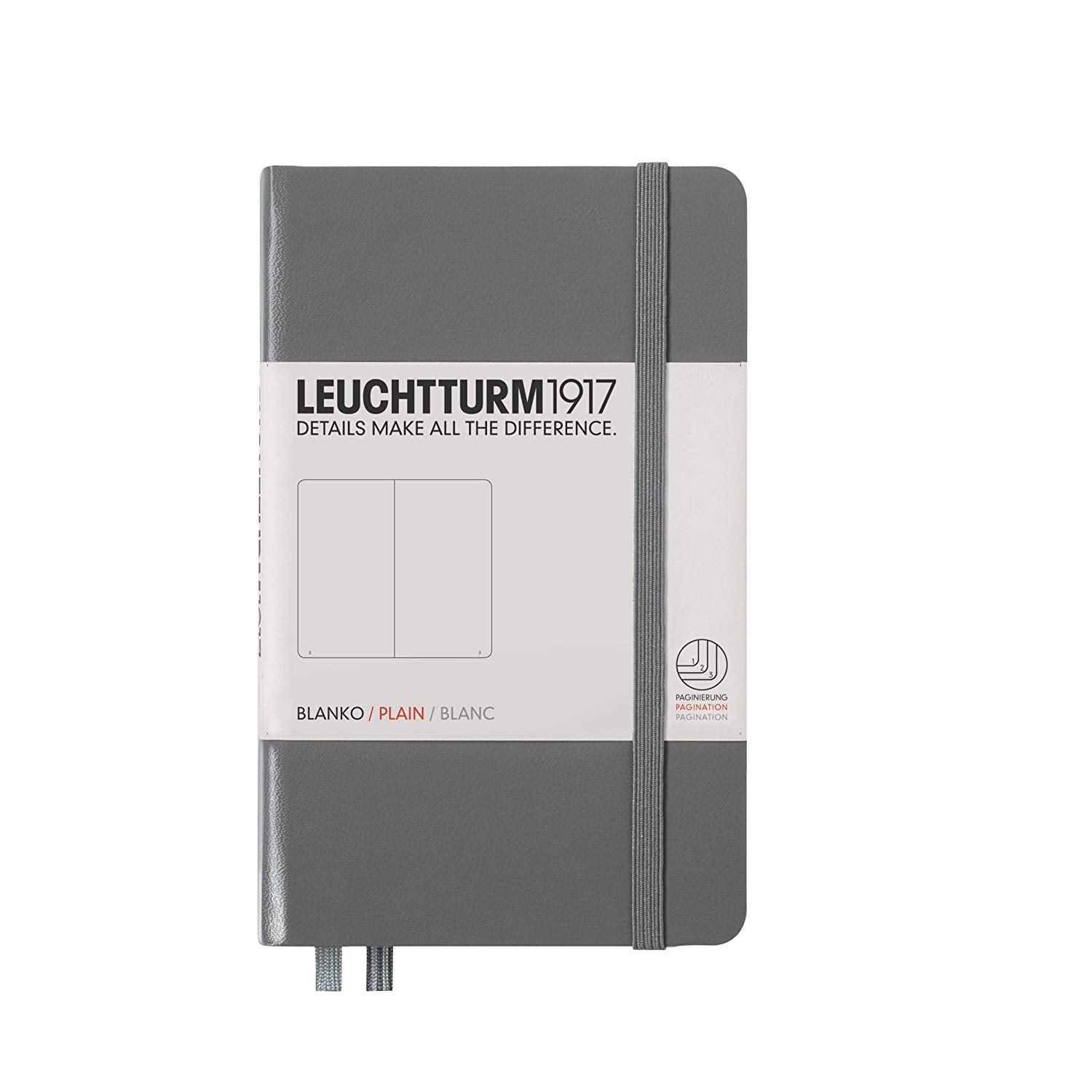 CAIET A6 VELIN COPERTA RIGIDA ANTRACIT LEUCHTTURM