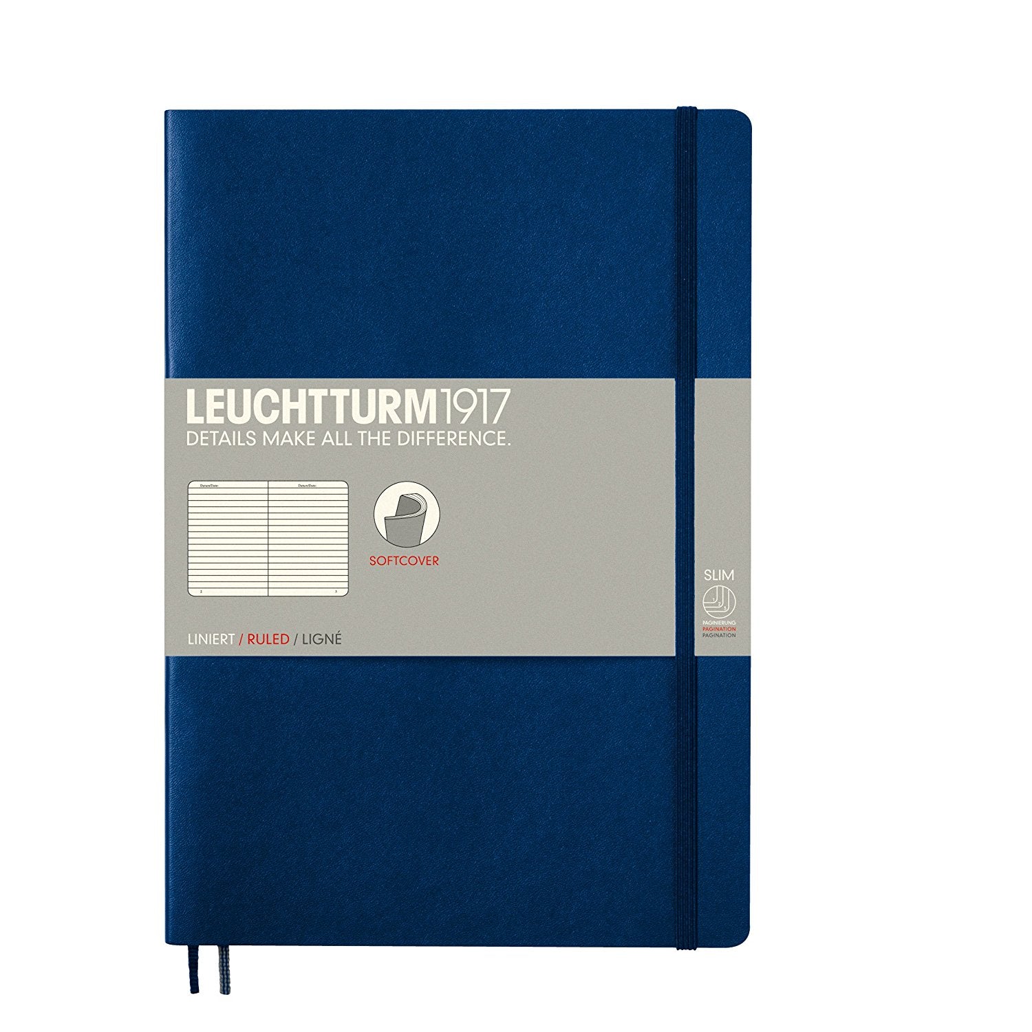 CAIET B5 DICTANDO COPERTA FLEXIBILA ALBASTRU NAVY LEUCHTTURM