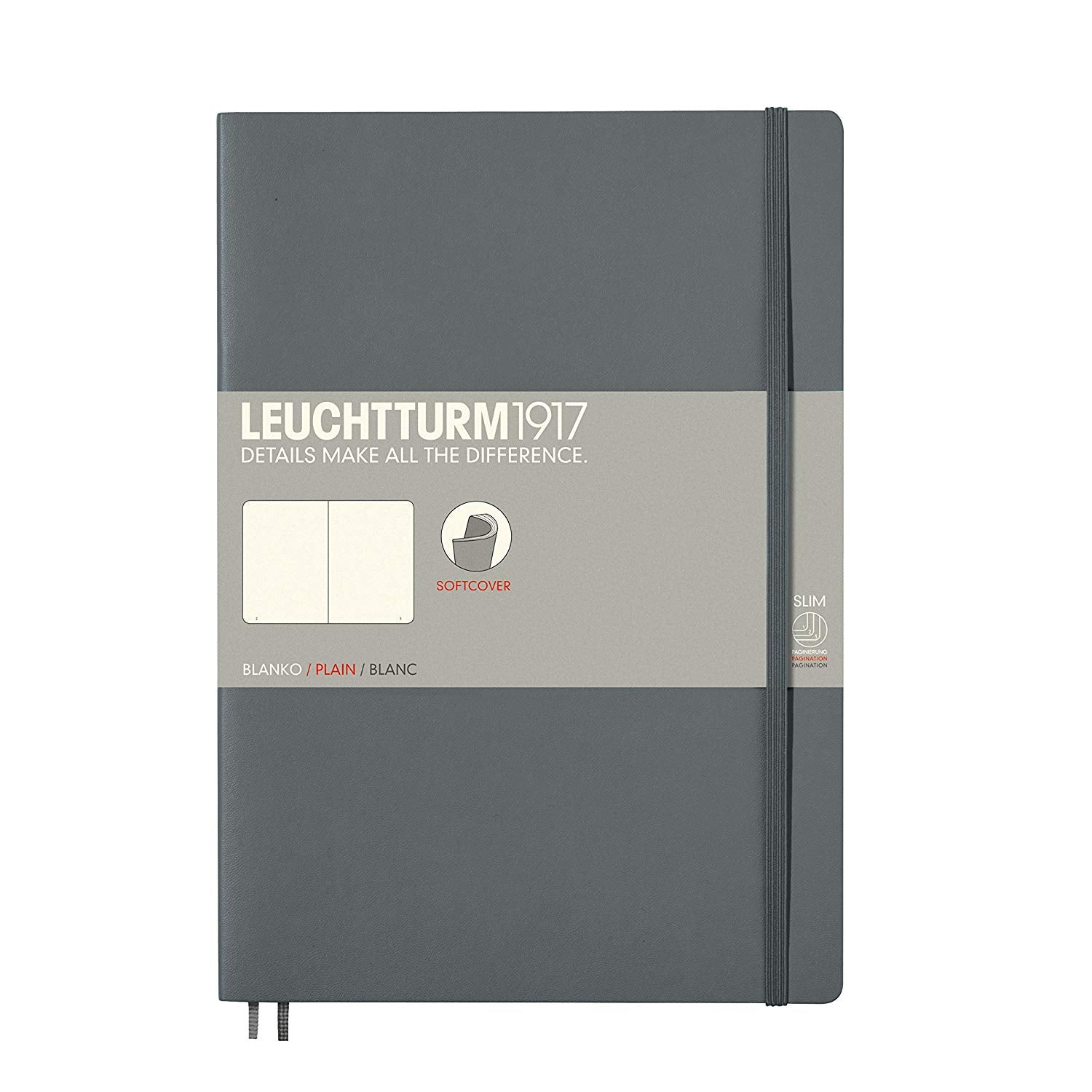 CAIET B5 VELIN COPERTA FLEXIBILA ANTRACIT LEUCHTTURM