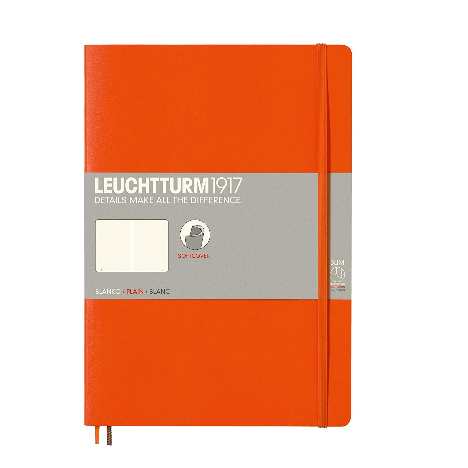 CAIET B5 VELIN COPERTA FLEXIBILA PORTOCALIU LEUCHTTURM