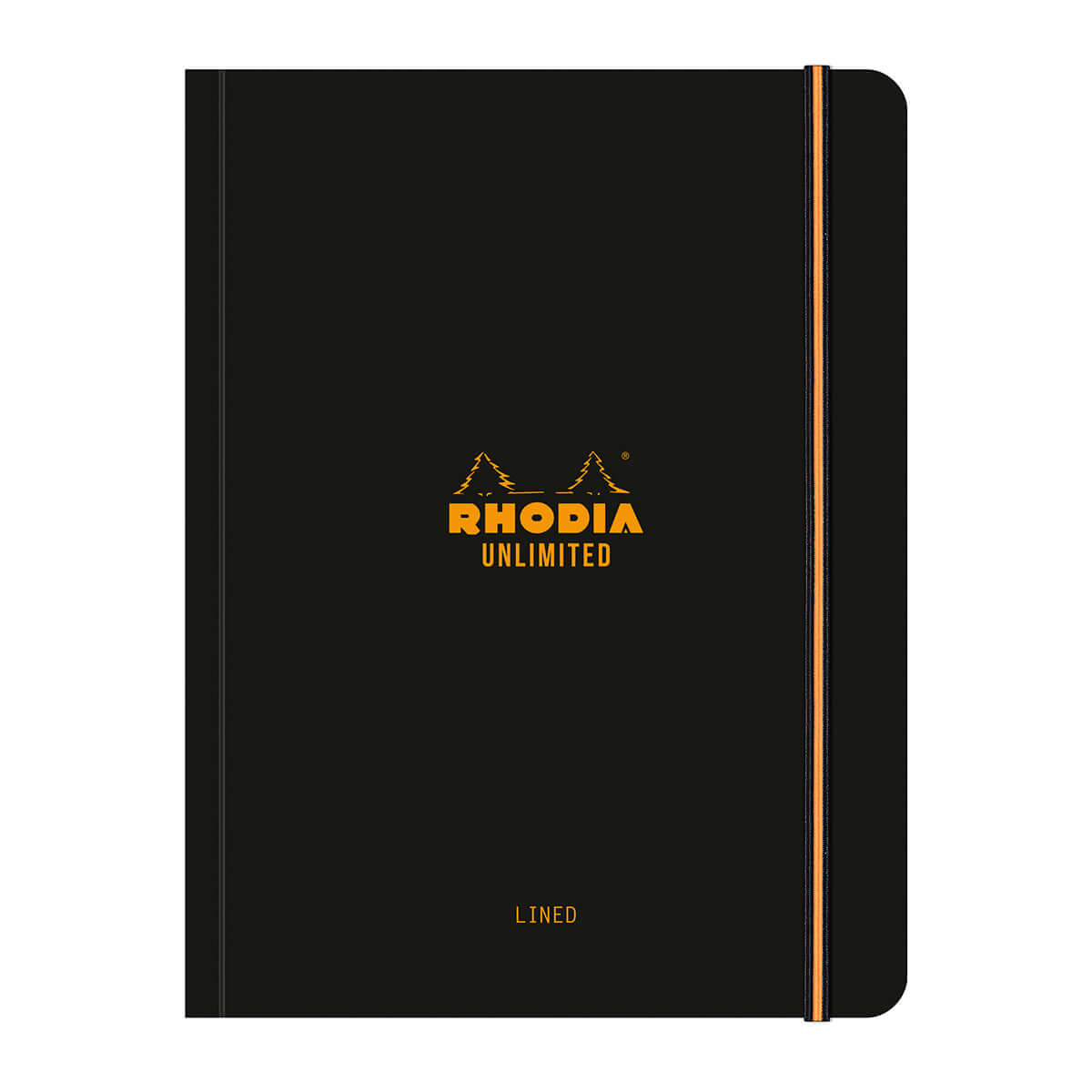 Caiet cu elastic A5+ Rhodia Unlimited, 60 file, dictando, negru