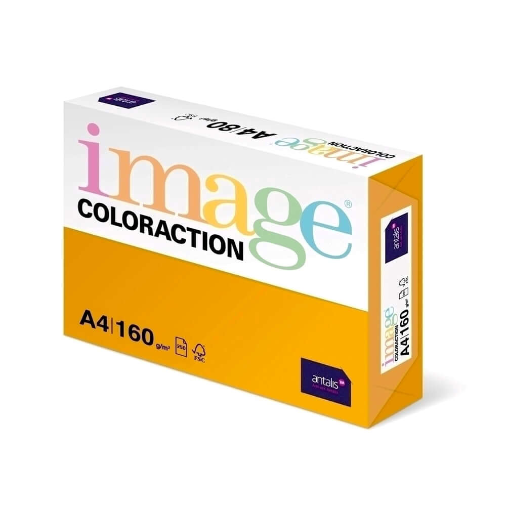 Carton color Coloraction, A4, 160 g/mp, portocaliu-Venezia, 250 coli/top