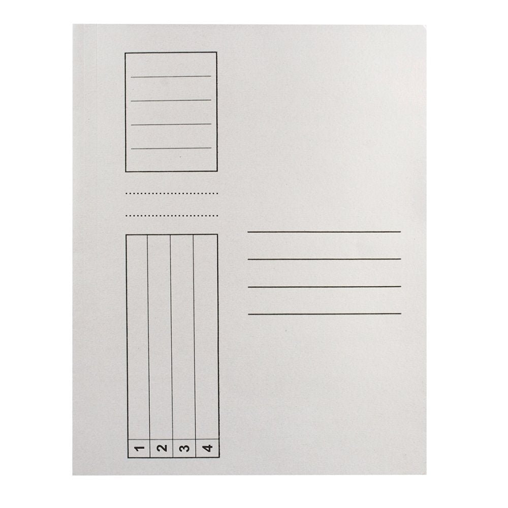 Dosar cu sina standard, carton, alb, 100 bucati/set