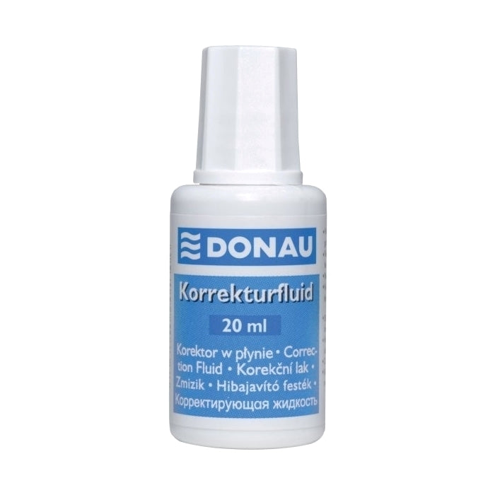 Fluid corector Donau, 20 ml, pe baza de solvent, aplicator cu pensula