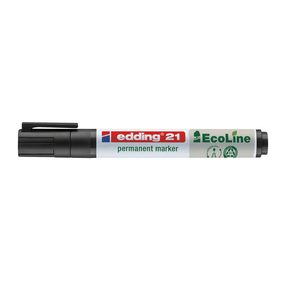 Marker permanent Edding Ecoline, varf rotund, 1.5-3 mm, negru