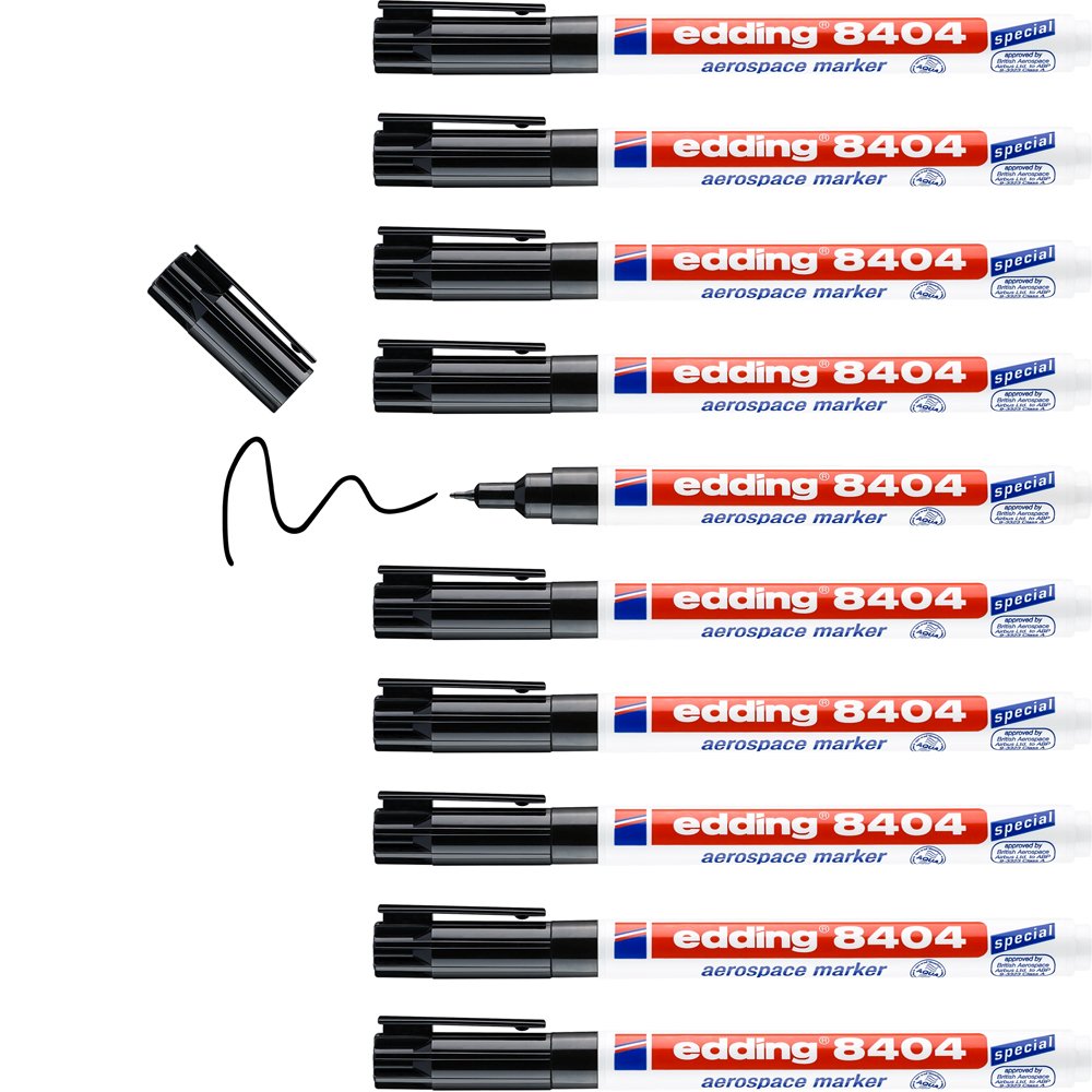 Marker Edding 8404 Aersopace, permanent, corp plastic, varf rotund, 0.75 mm, negru