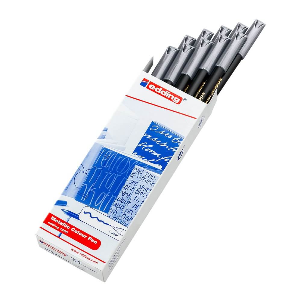 Marker, Edding 1200, tip carioca, grosime varf 1-3 mm, argintiu