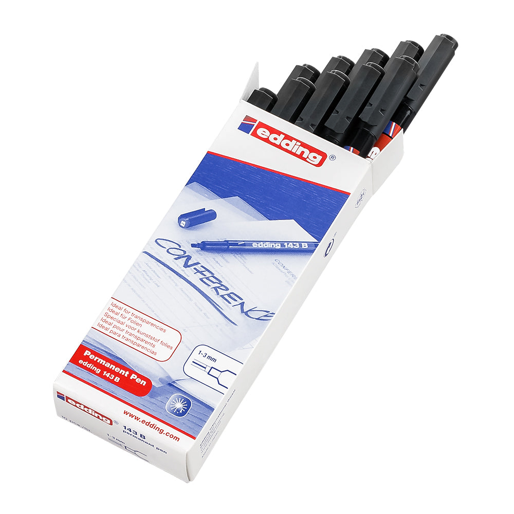 Marker permanent Edding 143 OHP, varf 3 mm, negru