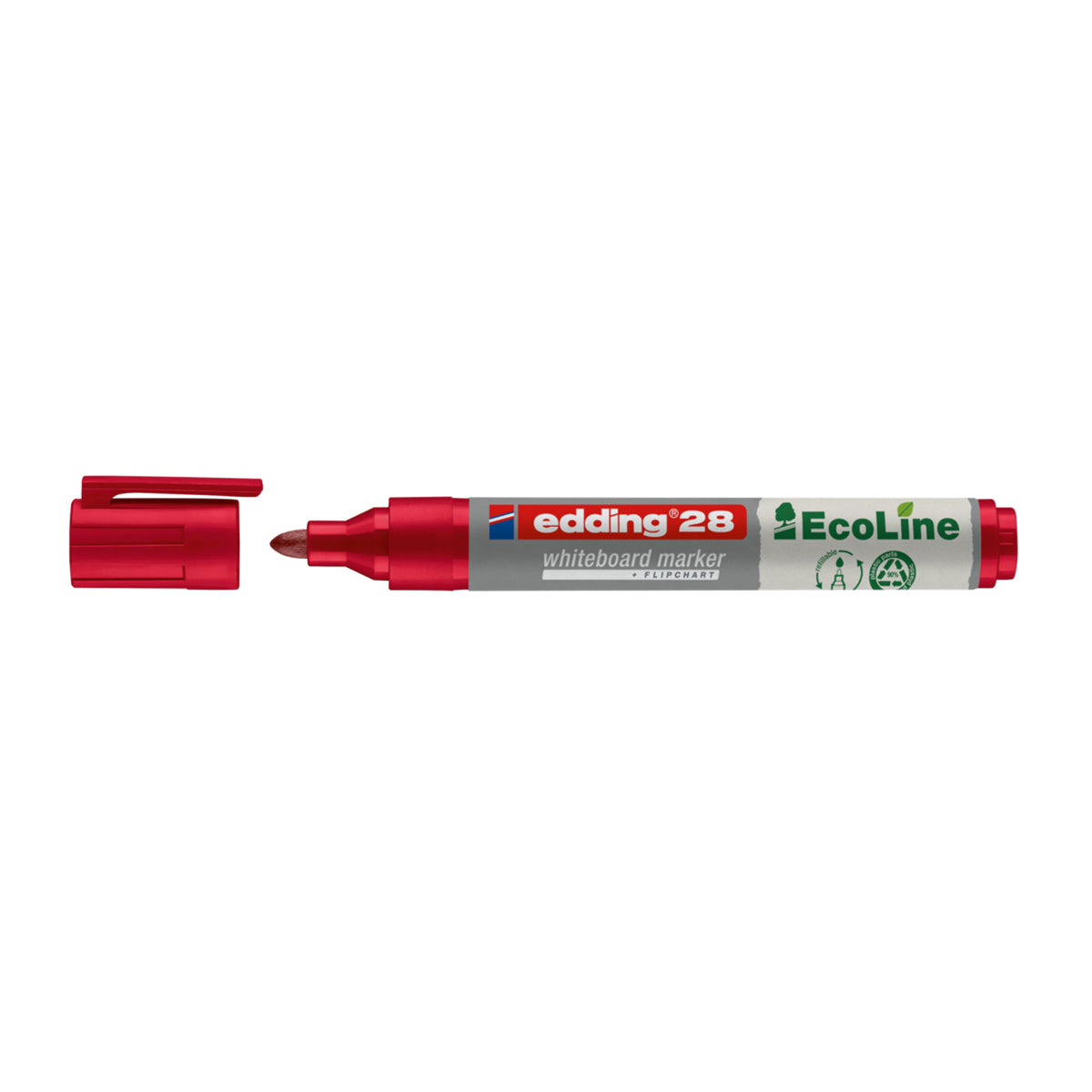 Marker pentru tabla Edding 28, ecologic, varf rotund, 1.5-3 mm, rosu