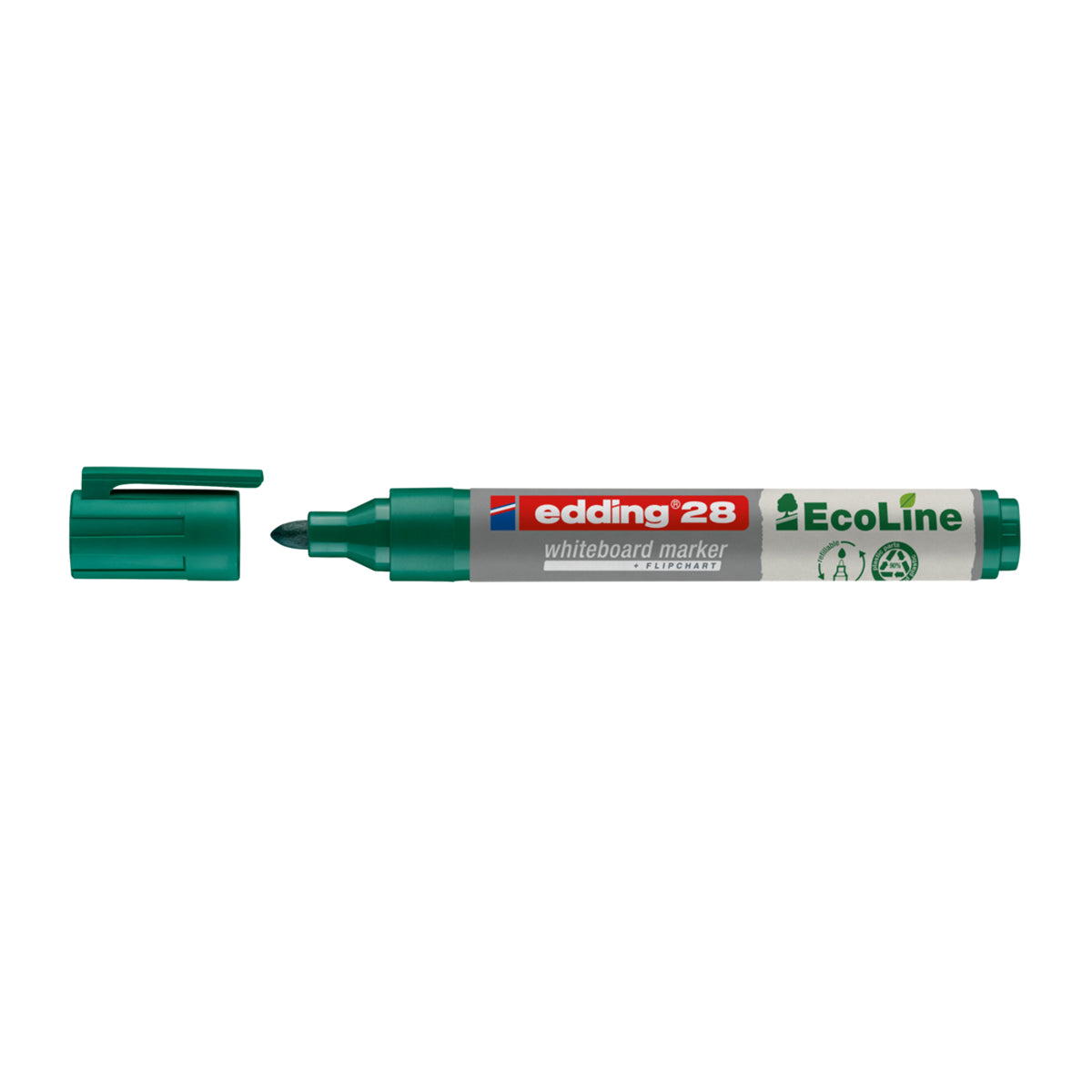 Marker pentru tabla Edding 28, ecologic, varf rotund, 1.5-3 mm, verde