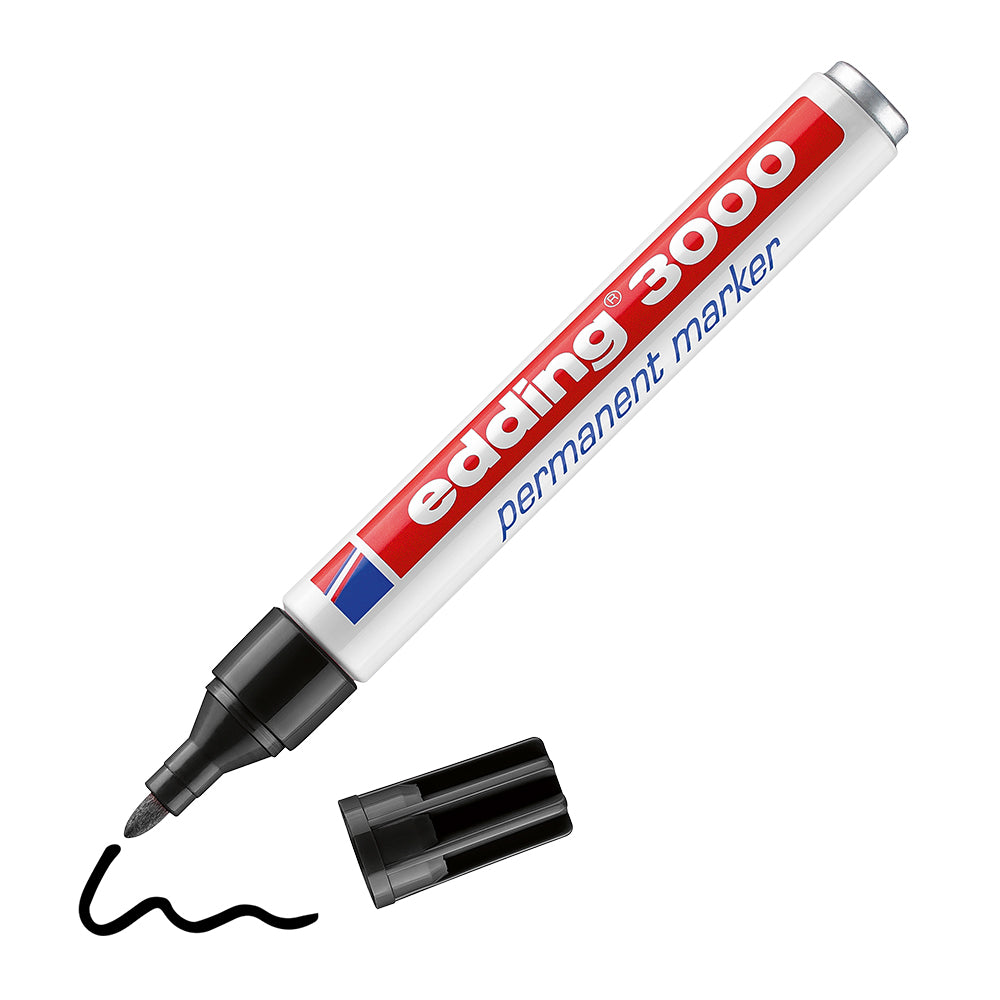 Marker permanent Edding 3000, varf 1.5-3 mm, negru