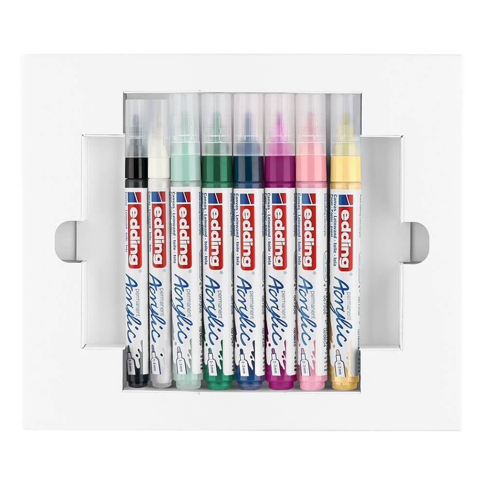 Set creativ Edding, markere acrilice, 8 bucati/set