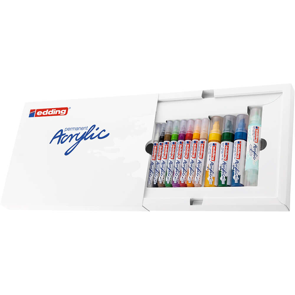 Set creativ Edding, markere acrilice, 12 bucati/set