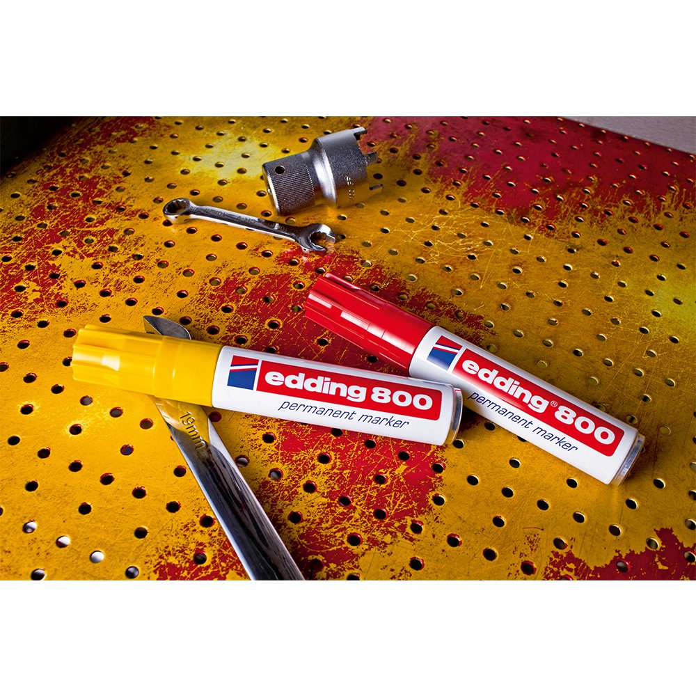 Marker permanent Edding 800, corp aluminiu, varf retezat, 4-12 mm, negru