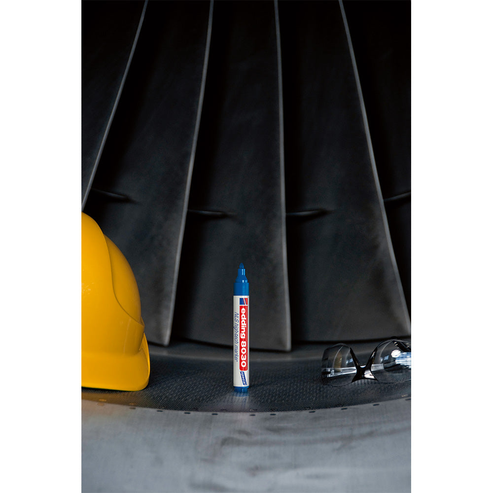 Marker permanent Edding 8030, varf rotund, 1.5-3 mm, albastru