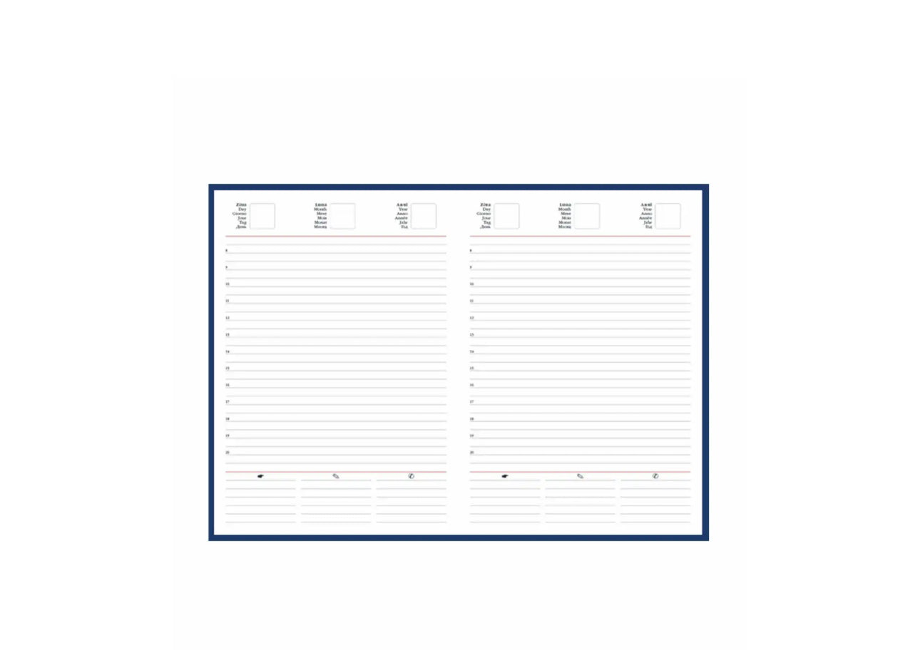 Agenda A5 Adria, nedatata, hartie ivory, coperta verde
