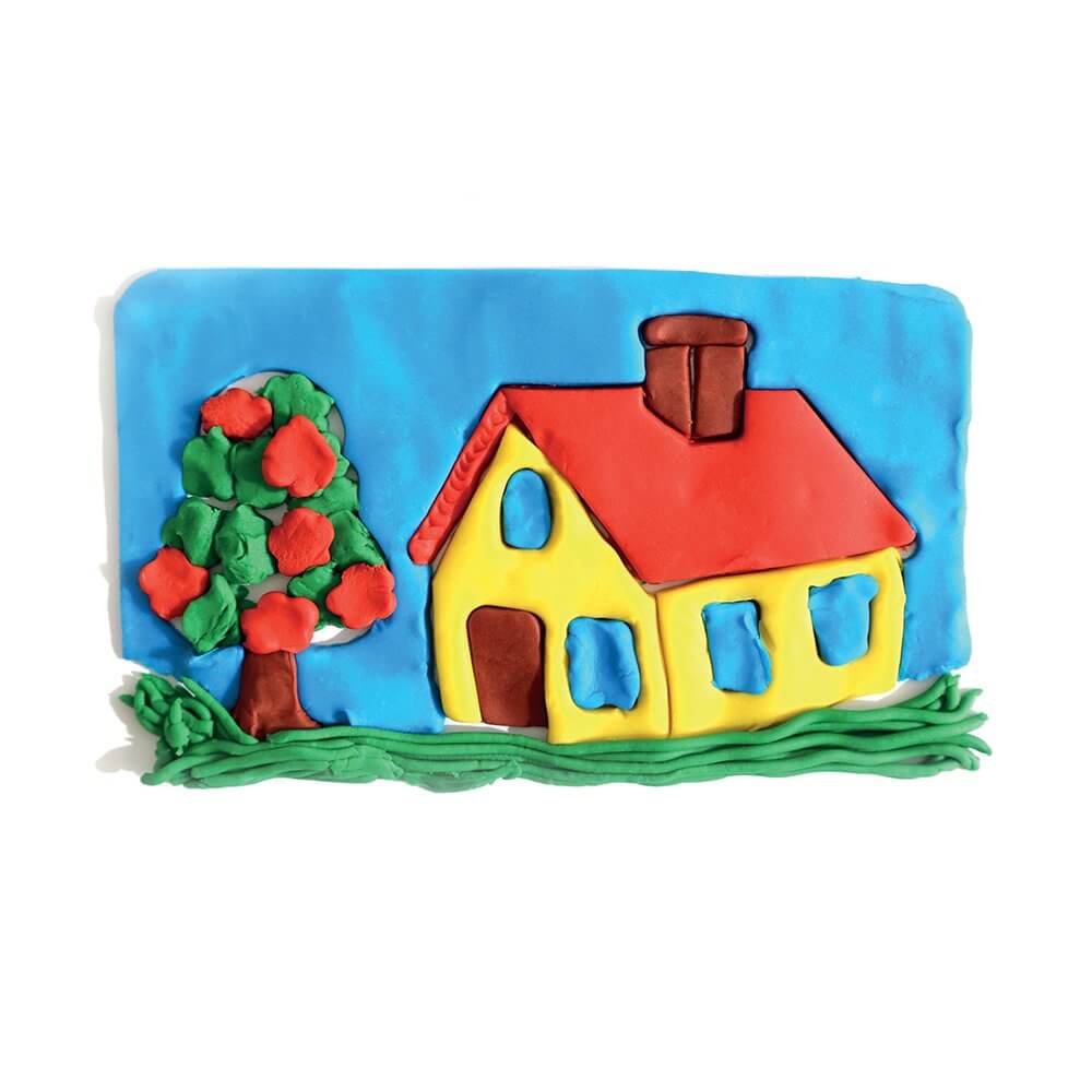 Plastilina moale Morocolor Primo, 5 x 100 g, gluten-free, cu matrita casa