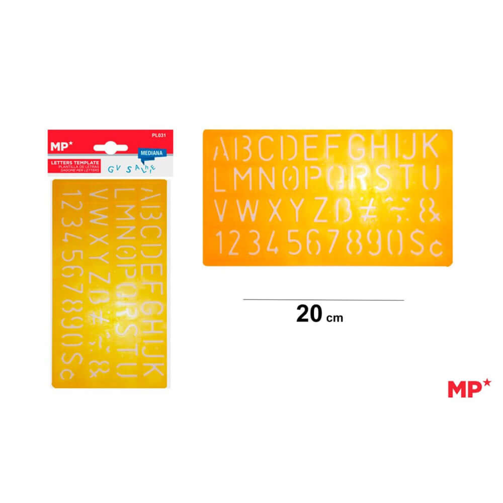 Sablon plastic Main Paper, 20 cm, litere si cifre, blister