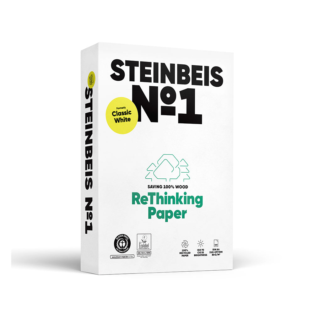 Hartie copiator reciclata, Steinbeis NO 1 Classic White, A4, 80 g/mp, 500 coli/top