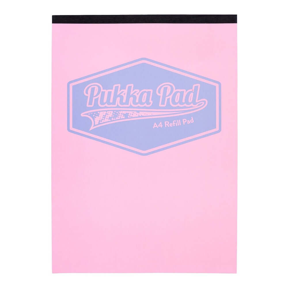 Caiet Pukka Pad Pastel, A4, 160 pagini, dictando, roz