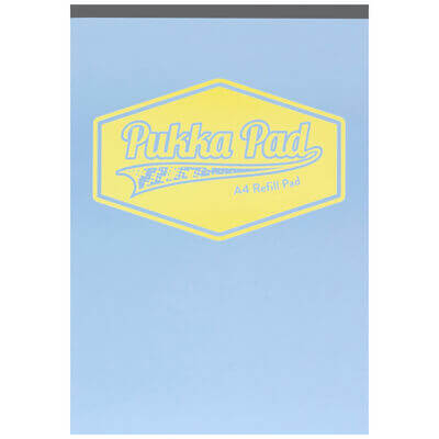 Caiet Pukka Pad Pastel, A4, 160 pagini, dictando, albastru
