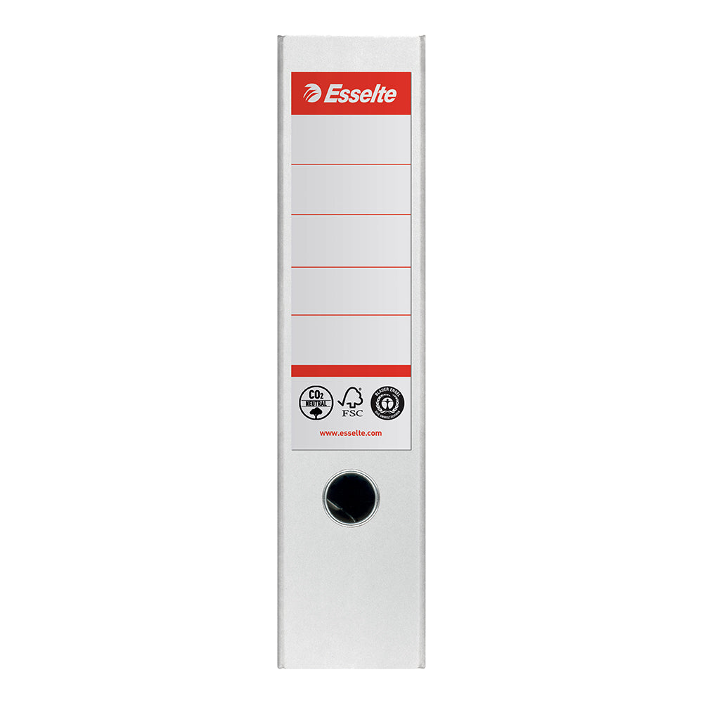 Biblioraft Esselte No.1 Power Recycled, carton reciclat si reciclabil cu amprenta CO2 neutra, A4, 75 mm, alb