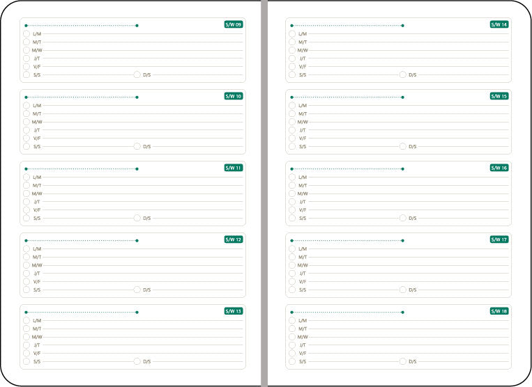 AGENDA A5 NEDATATA VERDE DESCHIS ECO EGO