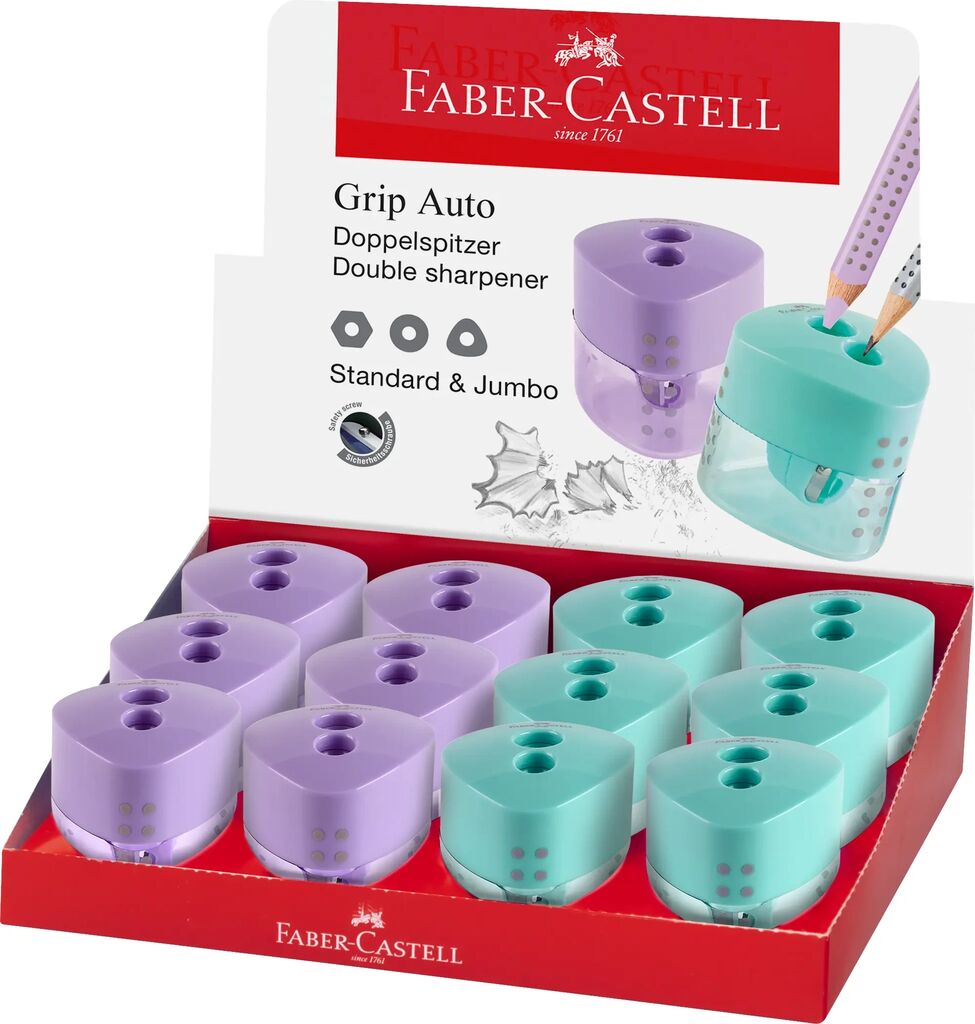 ASCUTITOARE PLASTIC DUBLA GRIP TREND 2019 FABER-CASTELL