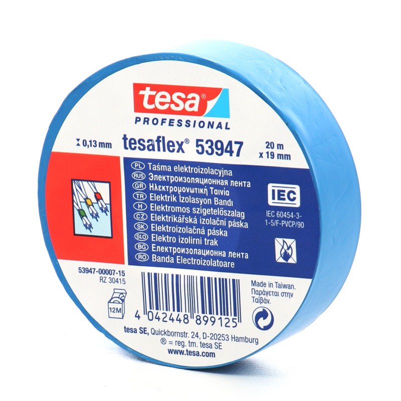 BANDA ADEZIVA ELECTROIZOLATOARE 20M*19MM ALBASTRA TESA