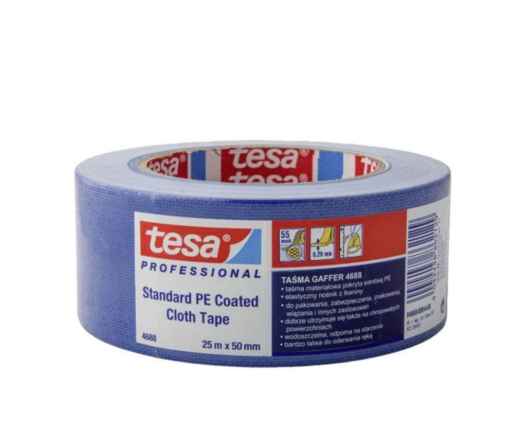 BANDA ADEZIVA TEXTILA ALBASTRA 25M*50MM TESA